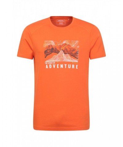 Adventure Begins Organic Cotton Mens T-Shirt Orange $17.48 Tops