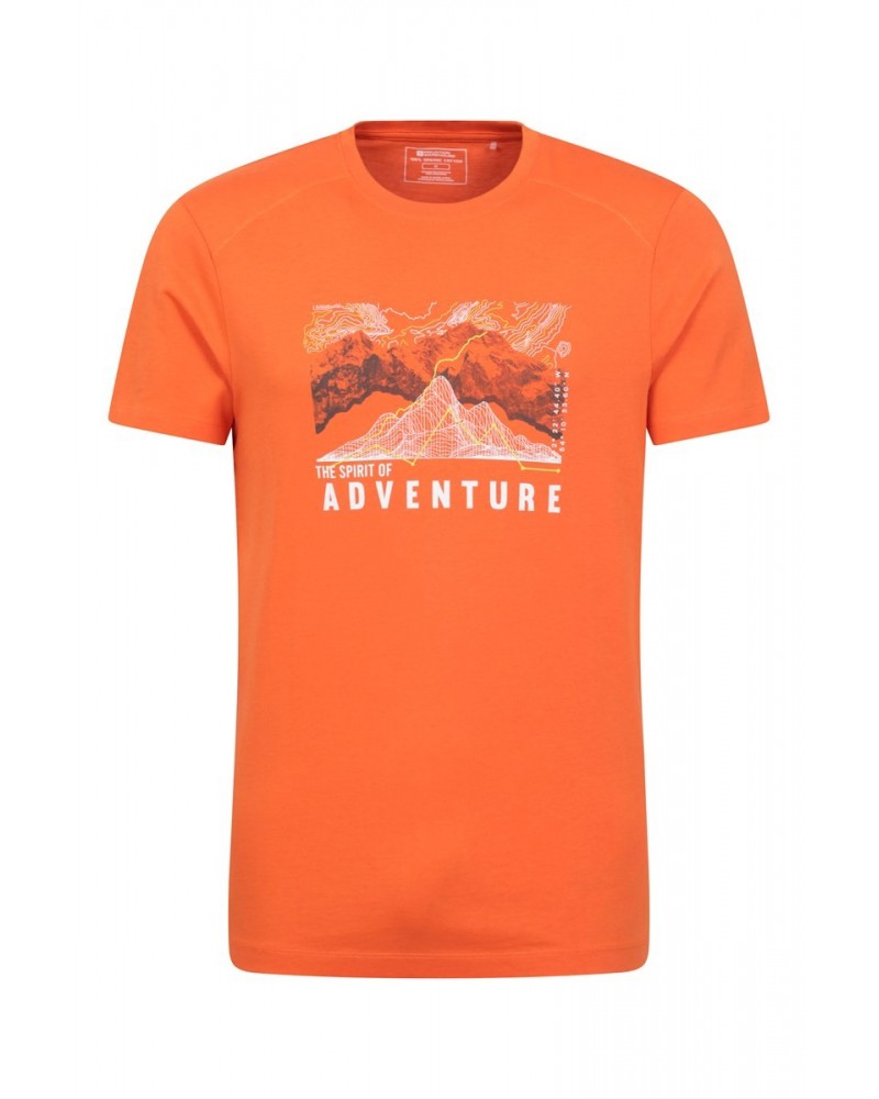 Adventure Begins Organic Cotton Mens T-Shirt Orange $17.48 Tops