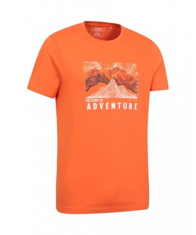 Adventure Begins Organic Cotton Mens T-Shirt Orange $17.48 Tops