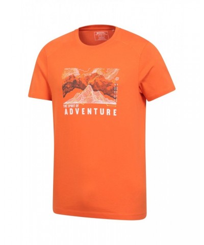 Adventure Begins Organic Cotton Mens T-Shirt Orange $17.48 Tops