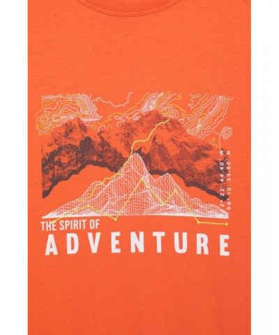 Adventure Begins Organic Cotton Mens T-Shirt Orange $17.48 Tops