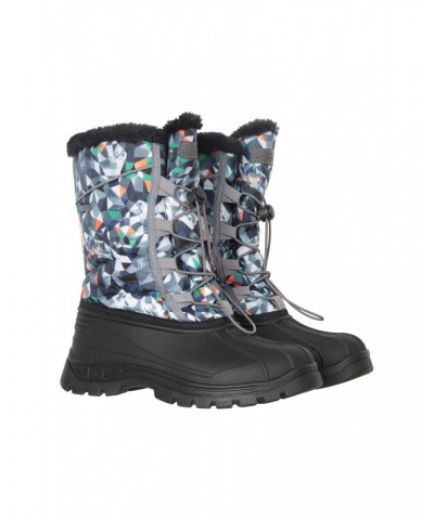 Whistler Kids Printed Adaptive Snow Boots Grey $24.50 Footwear