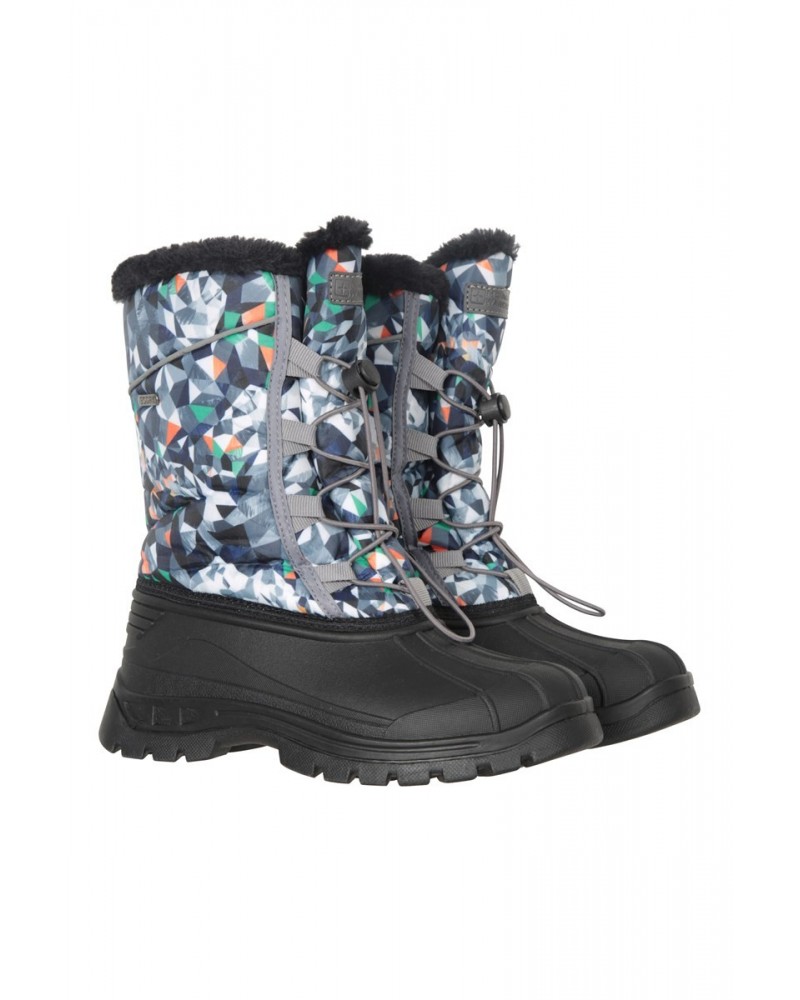 Whistler Kids Printed Adaptive Snow Boots Grey $24.50 Footwear