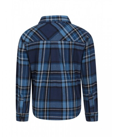 Flannel Kids Check Shirt Dark Blue $10.99 Tops