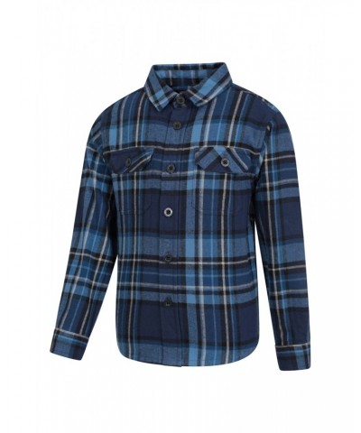 Flannel Kids Check Shirt Dark Blue $10.99 Tops