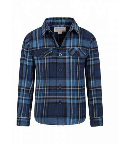 Flannel Kids Check Shirt Dark Blue $10.99 Tops