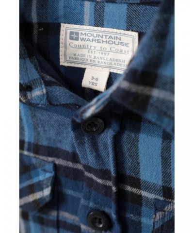 Flannel Kids Check Shirt Dark Blue $10.99 Tops