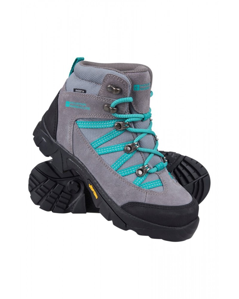 Edinburgh Vibram Youth Waterproof Hiking Boots Dark Grey $32.80 Footwear