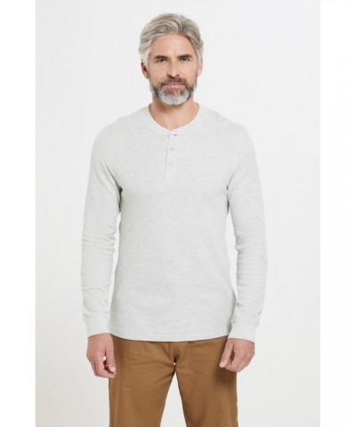 Selby Mens Waffle Henley Tee Beige $17.09 Tops