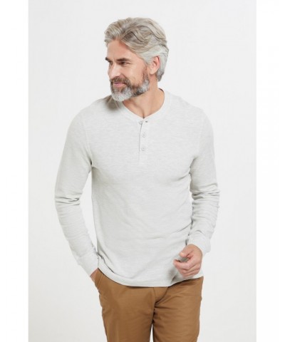 Selby Mens Waffle Henley Tee Beige $17.09 Tops