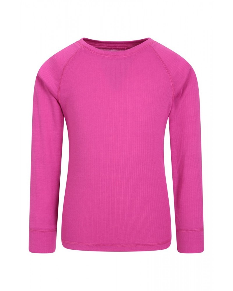 Talus Kids Round Neck Base Layer Top Bright Pink $10.00 Base Layers