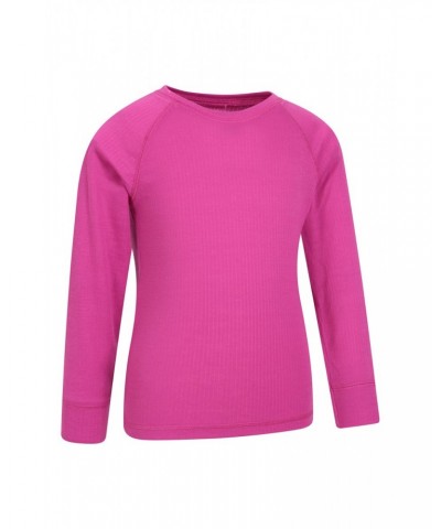 Talus Kids Round Neck Base Layer Top Bright Pink $10.00 Base Layers