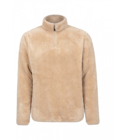 Palmas Mens Half-Zip Fleece Beige $15.89 Fleece