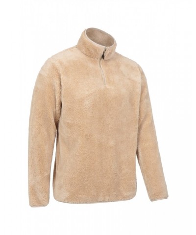 Palmas Mens Half-Zip Fleece Beige $15.89 Fleece