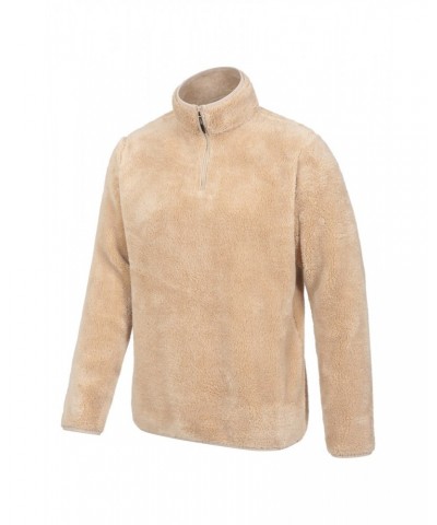 Palmas Mens Half-Zip Fleece Beige $15.89 Fleece