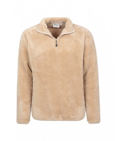 Palmas Mens Half-Zip Fleece Beige $15.89 Fleece