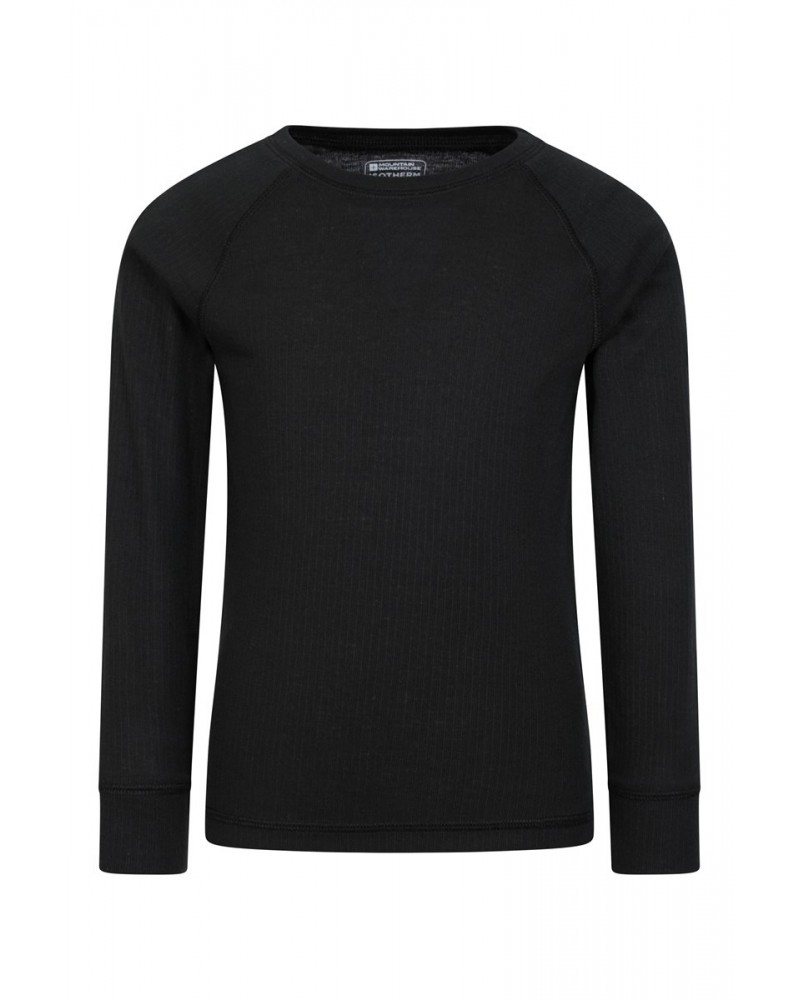 Talus Kids Round Neck Base Layer Top Black $10.19 Base Layers