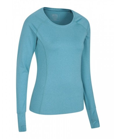 Breeze Recycled Yarn Womens Long Sleeve Tee Blue $12.99 Active