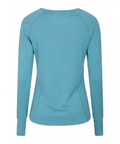 Breeze Recycled Yarn Womens Long Sleeve Tee Blue $12.99 Active