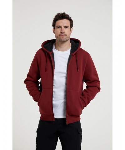 Dalton Mens Sherpa Lined Hoodie Rust $34.19 Tops