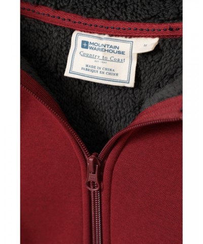 Dalton Mens Sherpa Lined Hoodie Rust $34.19 Tops