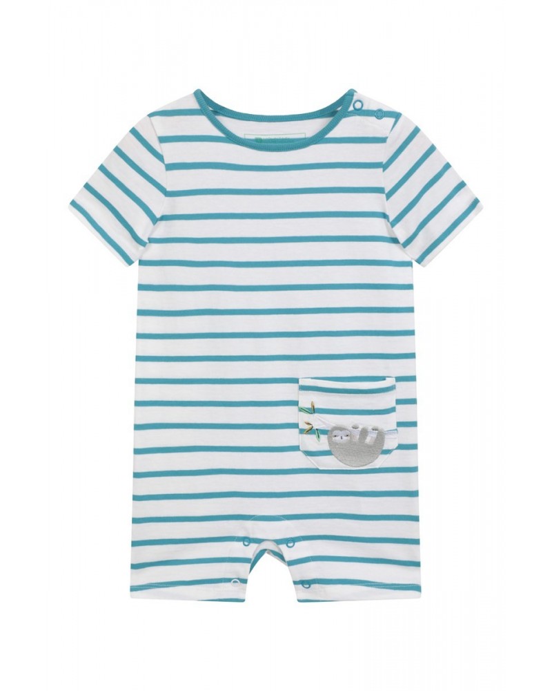 Baby Organic Romper Blue $11.99 Babywear