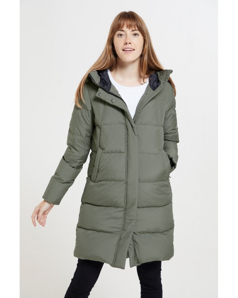 Andes Extreme Womens Long Down Jacket Light Khaki $49.50 Jackets