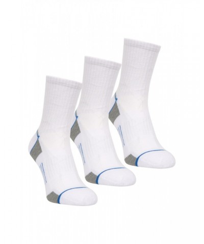 IsoCool Mens Performance Quarter Length Socks 3-Pack White $13.79 Accessories