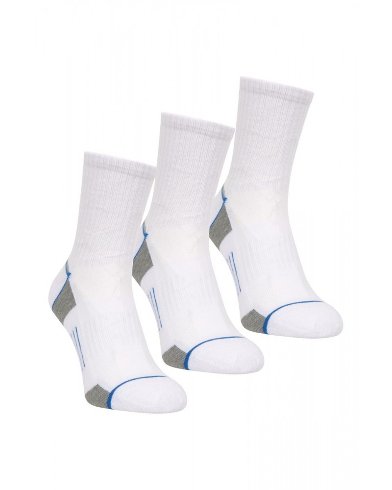 IsoCool Mens Performance Quarter Length Socks 3-Pack White $13.79 Accessories