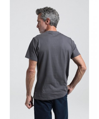 Mountain Peak Mens Organic T-Shirt Grey $13.74 Tops