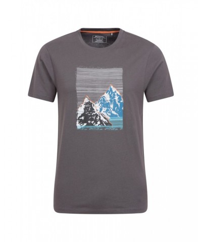 Mountain Peak Mens Organic T-Shirt Grey $13.74 Tops