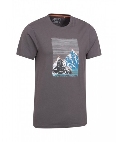 Mountain Peak Mens Organic T-Shirt Grey $13.74 Tops