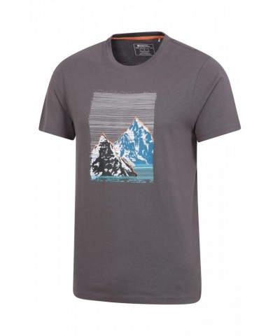 Mountain Peak Mens Organic T-Shirt Grey $13.74 Tops