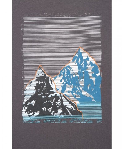 Mountain Peak Mens Organic T-Shirt Grey $13.74 Tops