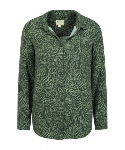 Daisy Womens Printed Long-Sleeve Shirt Khaki $13.24 Tops