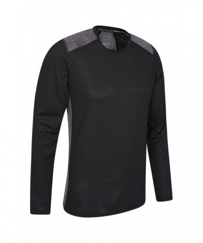 Aspect Panel Long Sleeve Mens Top Black $14.49 Active