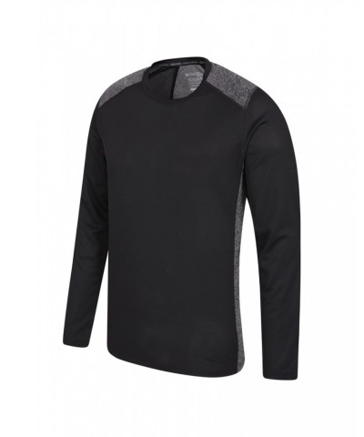 Aspect Panel Long Sleeve Mens Top Black $14.49 Active