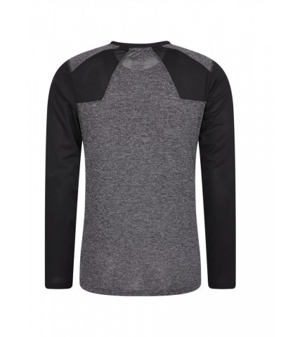 Aspect Panel Long Sleeve Mens Top Black $14.49 Active