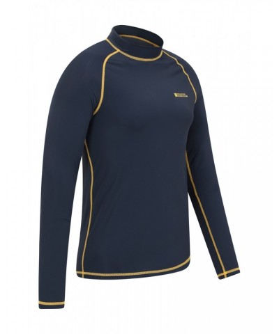 Mens Long Sleeve Rash Guard Dark Blue $15.00 Swimwear