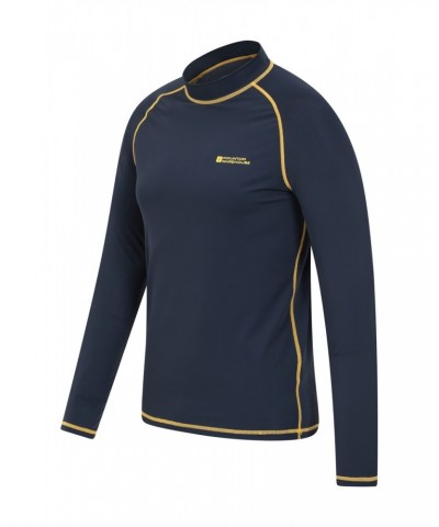 Mens Long Sleeve Rash Guard Dark Blue $15.00 Swimwear