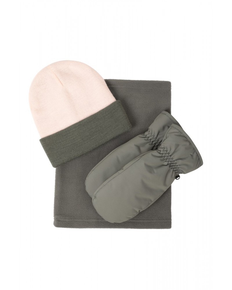 Womens Snow Accessories Set Khaki $19.60 Accessories