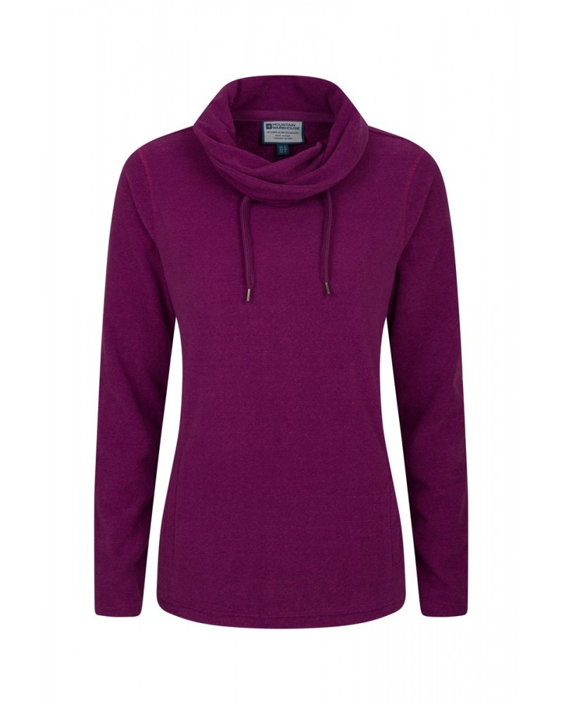 Hebridean Womens Cowl Neck Sweatshirt Berry $15.54 Fleece