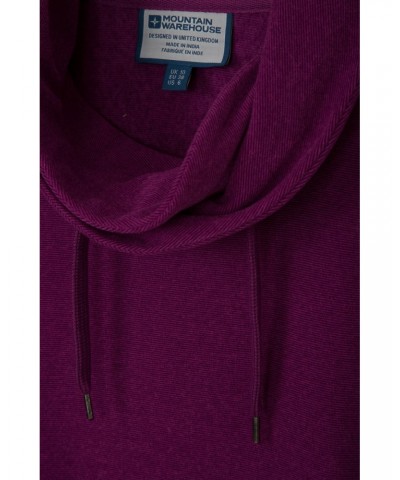 Hebridean Womens Cowl Neck Sweatshirt Berry $15.54 Fleece