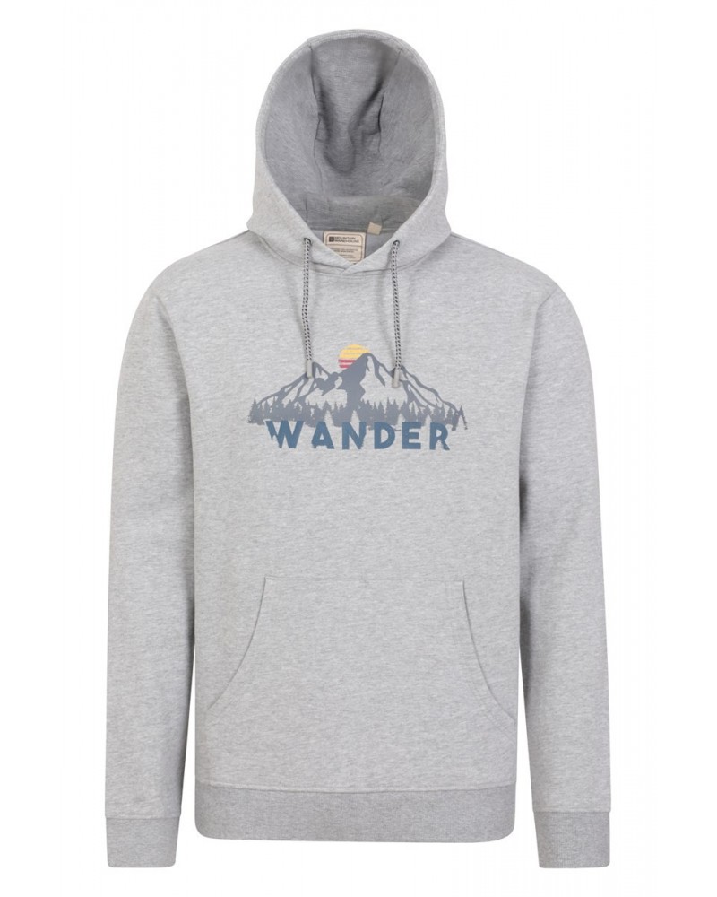 Wander Mens Hoodie Light Grey $18.45 Tops