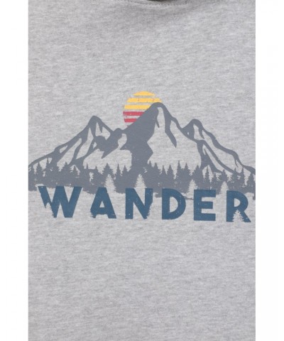 Wander Mens Hoodie Light Grey $18.45 Tops