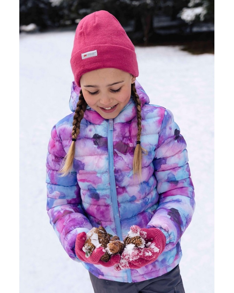 Seasons Printed Kids Insulated Jacket Dark Purple $25.64 Jackets