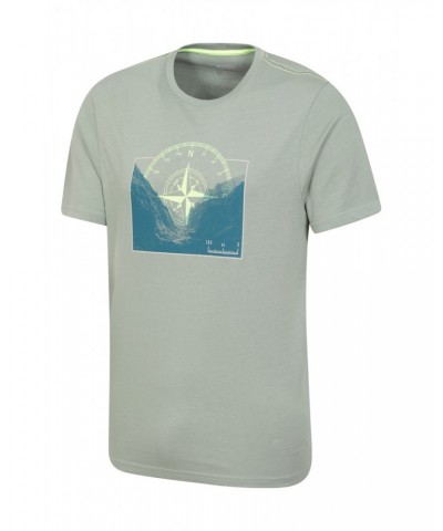 Compass Mens Organic T-Shirt Green $15.51 Tops