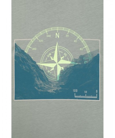 Compass Mens Organic T-Shirt Green $15.51 Tops