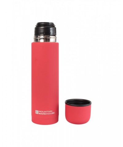 Double Walled Rubber Finish Flask - 18oz Red $12.74 Walking Equipment