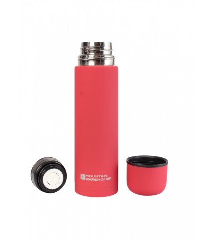 Double Walled Rubber Finish Flask - 18oz Red $12.74 Walking Equipment